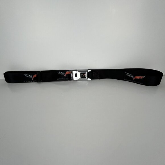 GM Corvette Seatbelt Style Belt Buckle Logo Black Red Adjustable‎ Fashion - Picture 7 of 12